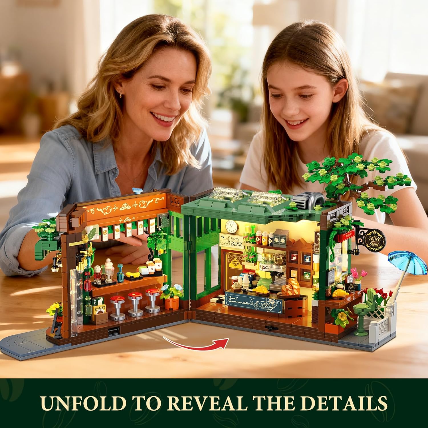 City Street Café House Building Set with Lights