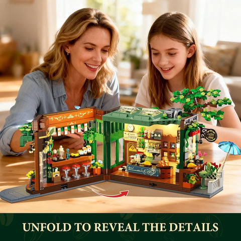 City Street Café House Building Set with Lights