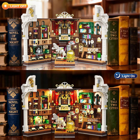 Dinosaur Museum Book Nook Building Set for Adults with Lights