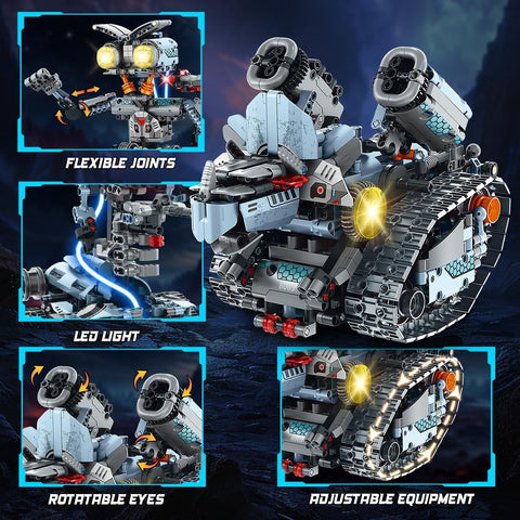 5 in 1 Robotic Building Set with APP & Remote Control, RC Tech Tracked Tank Car Fighter Jet Model Kit 795 PCS