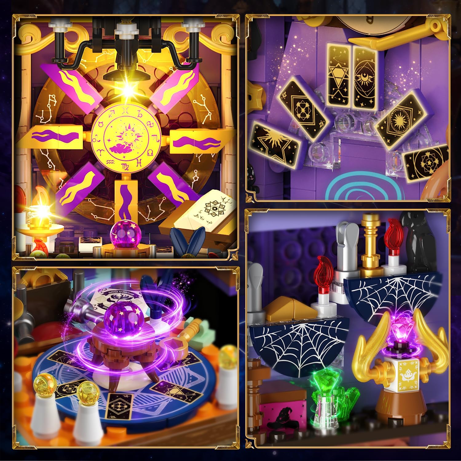 Upgraded Mystic Divination Book Nook Building Set with Rechargeable Lights