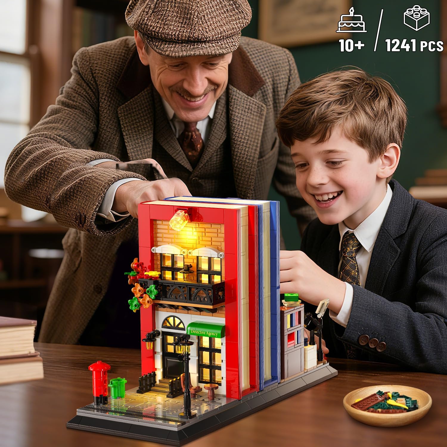 Detective Bookend Building Set with Lights