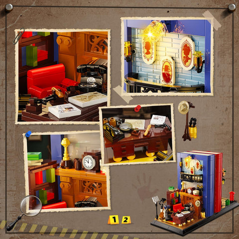 Detective Bookend Building Set with Lights