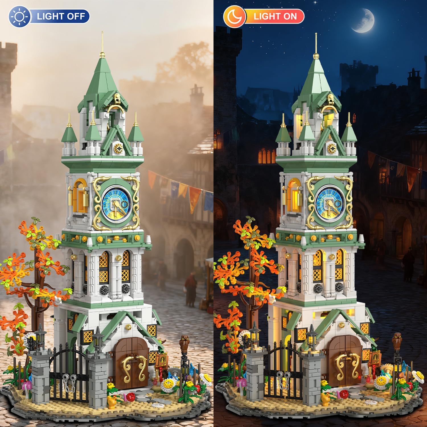 Magic Clock Tower Building Set with Light