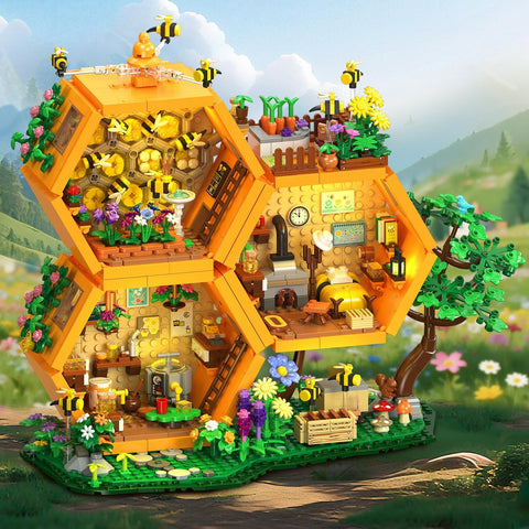 Bee Farm House Building Set with Light