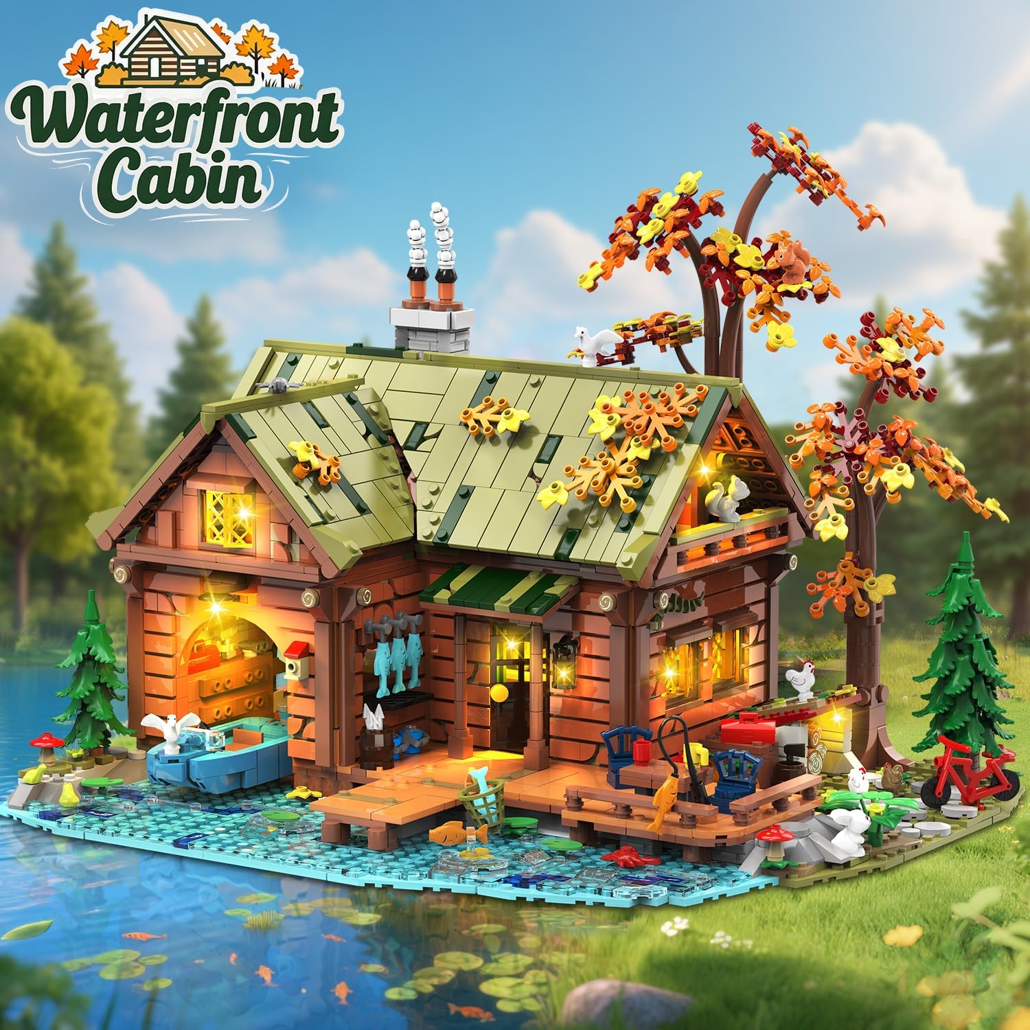 Overwater Cabin Mini Building Set with Light