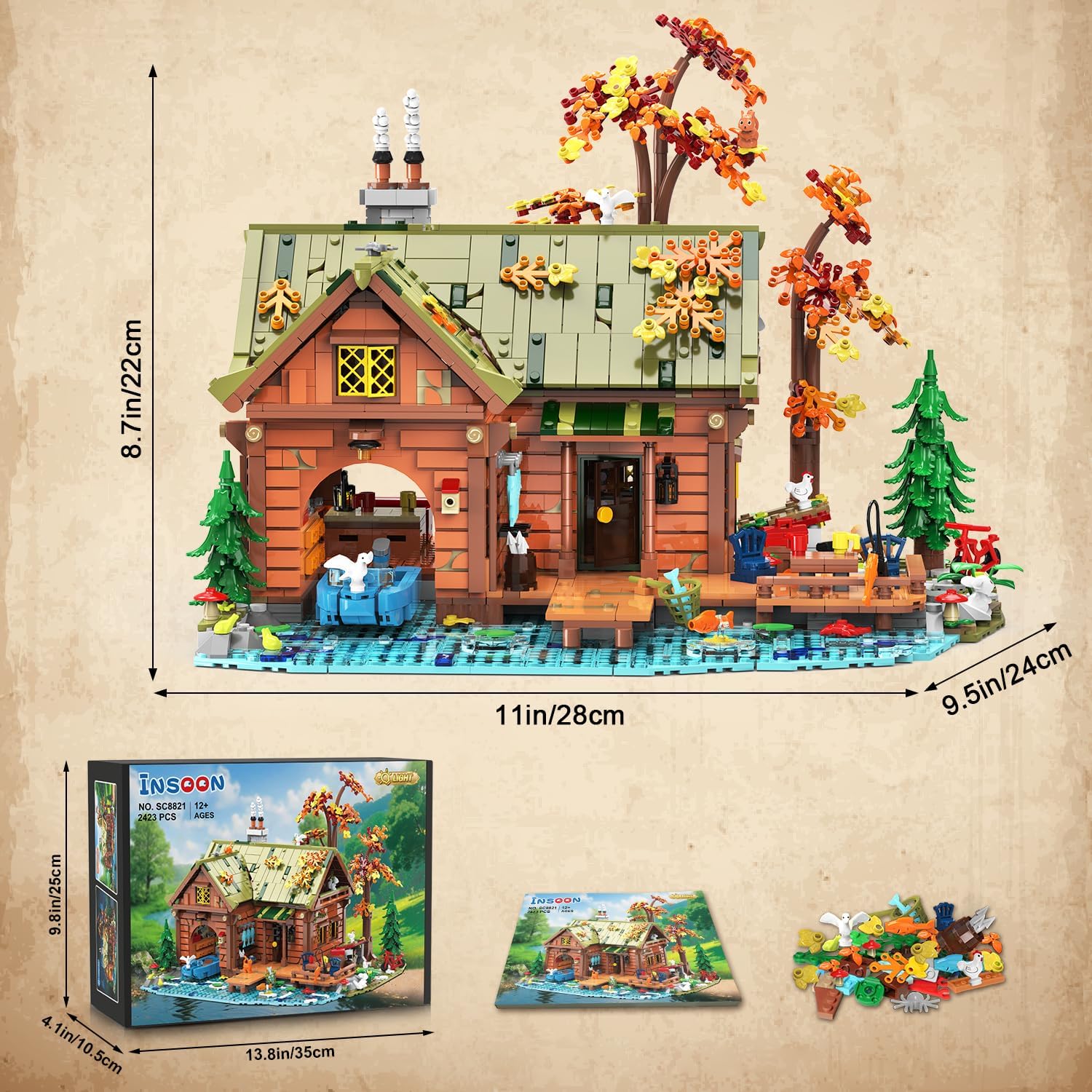 Overwater Cabin Mini Building Set with Light
