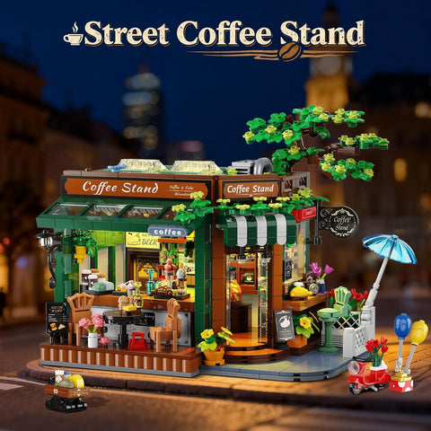 City Street Café House Building Set with Lights