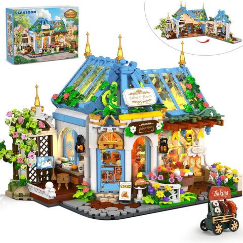 Flower Café House Building Set with LED