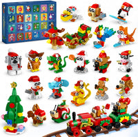 Advent Calendar 2026 Christmas Animals Party Favors Building Set, 24-Day Countdown Building Blocks Toy with Xmas Tree Santa Sleigh Train
