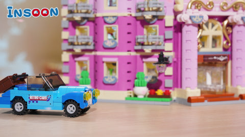 Pink Estate House Building Set with Lights