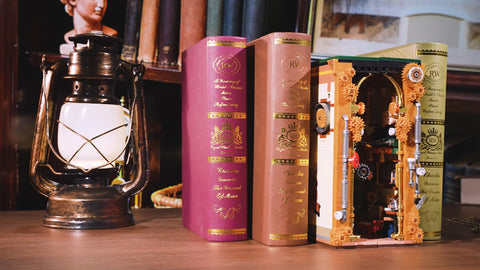 Steampunk Book Nook Building Set with Lights