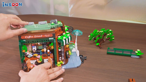 City Street Café House Building Set with Lights