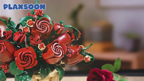 Rose Flower Building Set with Pot
